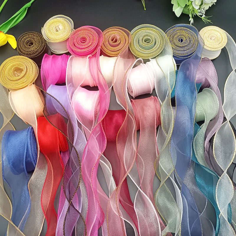 [Cotton And Wool] Fishtail Ribbon Roll 4cm - 3m, chiffon ribbon with ...