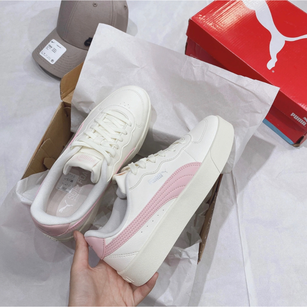 Puma Pink and White Women's Sneakers, Extremely Beautiful Pink Puma