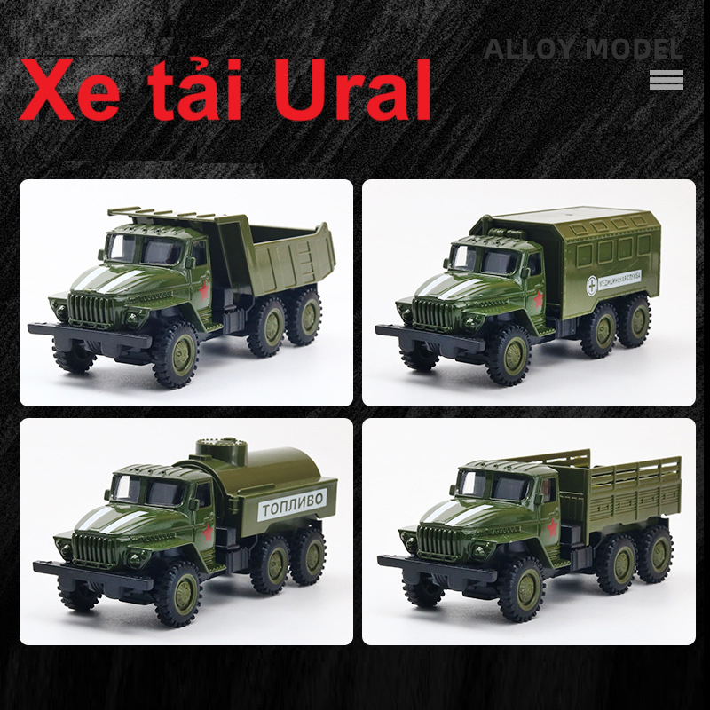 Camion URAL 6X6 Porte-conteneurs Militaire - Échelle 1/43 (Kimmeria Ukraine, Métal)