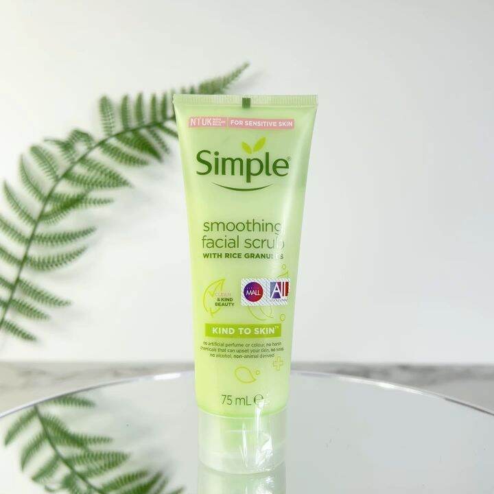 Simple Kind To Skin Smoothing Facial Scrub 75 Ml | Sanftes Peeling Mit Reisgranulat & Vitaminen