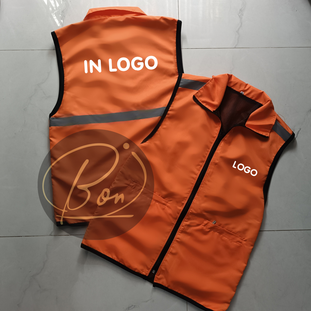 Orange GILE shirt with 2 layers of parachute fabric, reflective straps ...