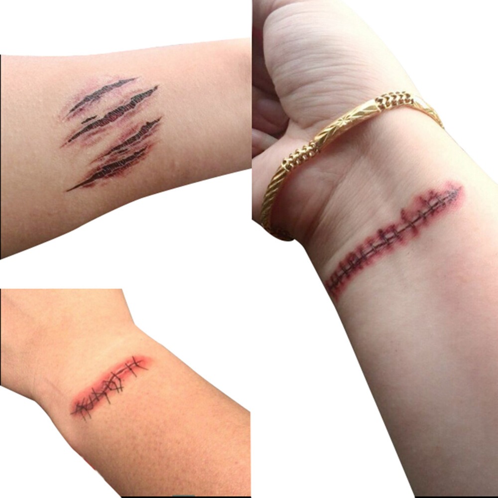 Hallowen tattoo stickers 2 types of scars 10x6cm | Shopee Malaysia
