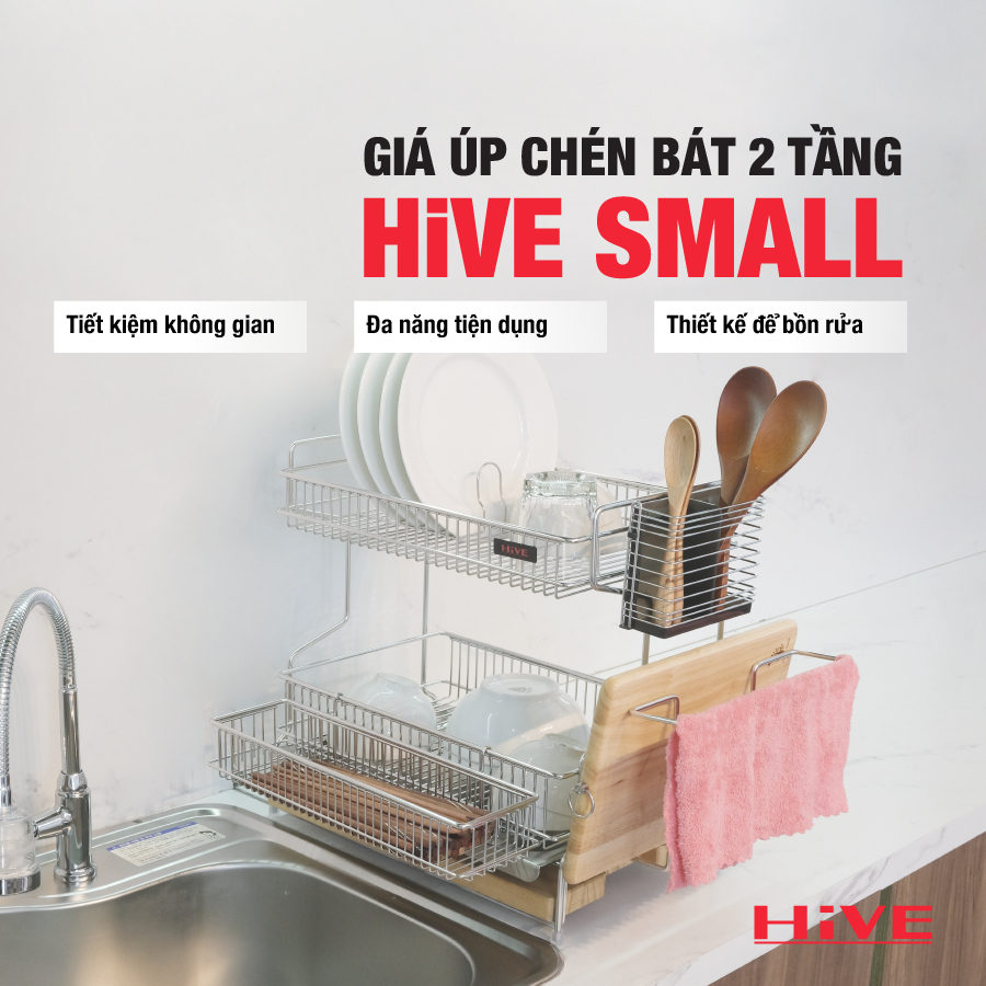 Hive SMALL 2-tier dish rack 304 stainless steel | Shopee Malaysia