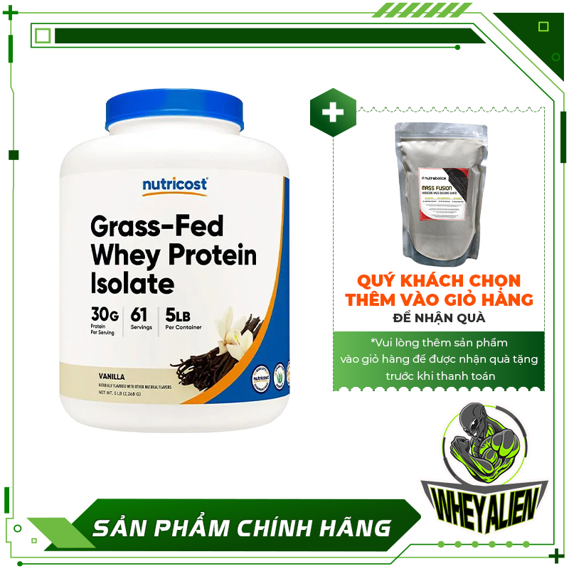 Nutricost Grass Fed Whey Protein Isolate Clean Whey Protein Supplement ...