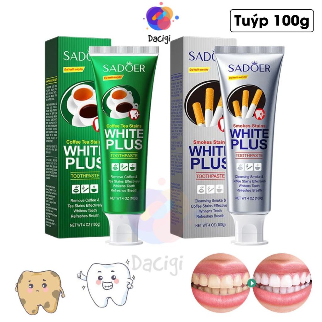 Toothpaste reduces stains caused by drinking tea and coffee, cleans and ...