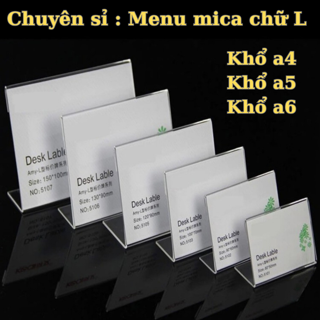 L-shaped mica Menu - mica Standee Tentcard Menu - A4 A5 A6 Menu - mica ...