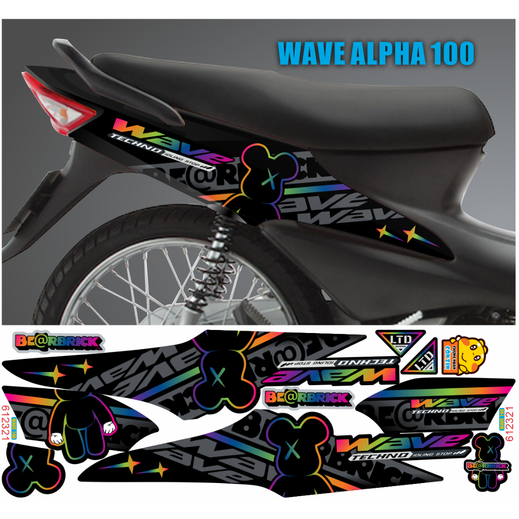 WAVE ALPHA 100 & 50 removable stamp - BEARBRICK bear pattern - 612321 ...