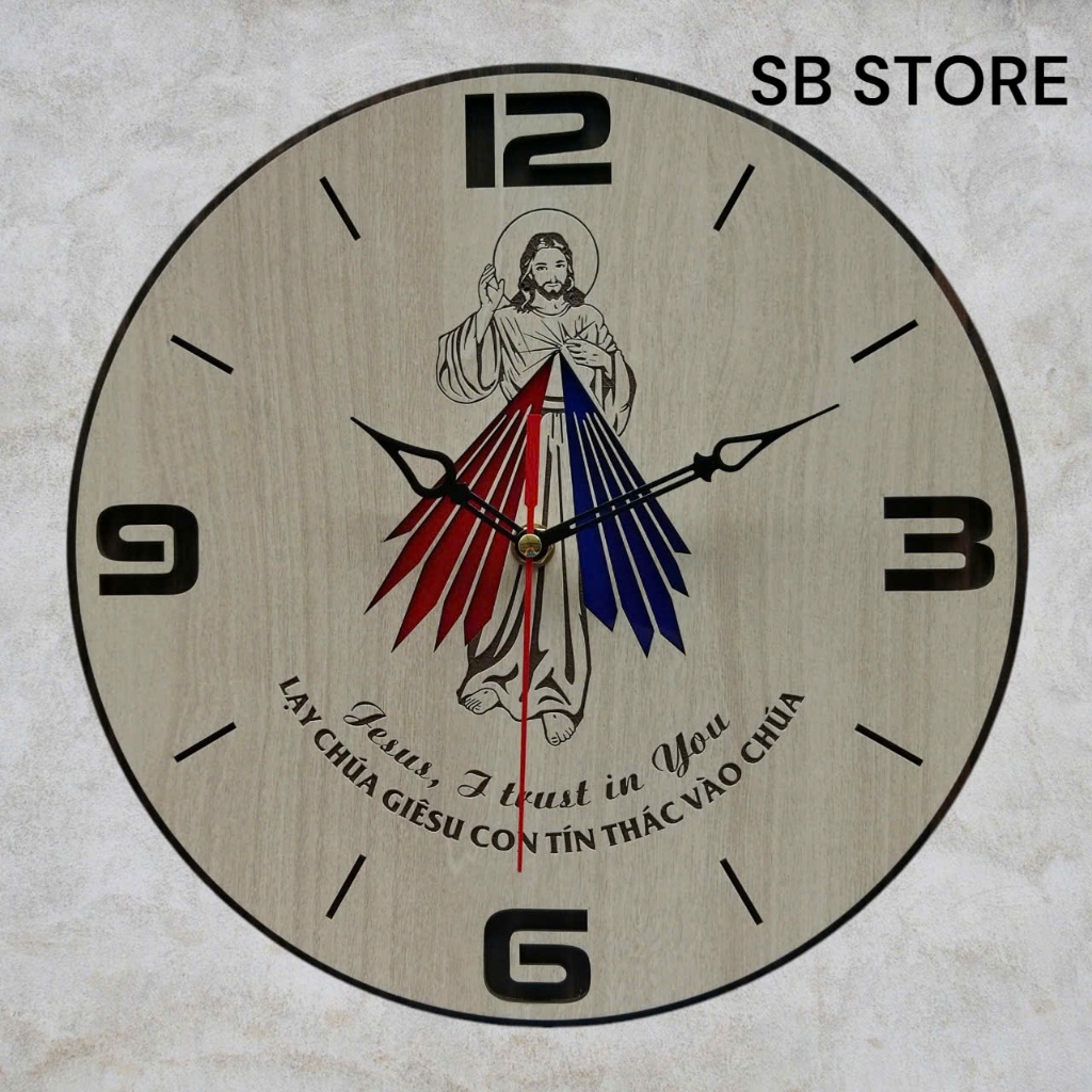 Catholic Wooden Clock: 