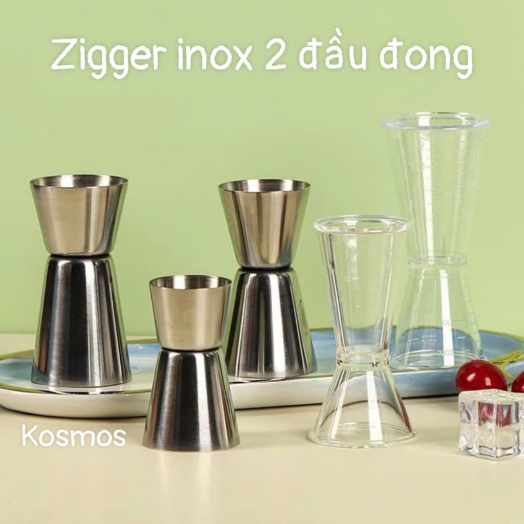 Zigger with 2 stainless steel heads, double-ended mixing measuring cup ...
