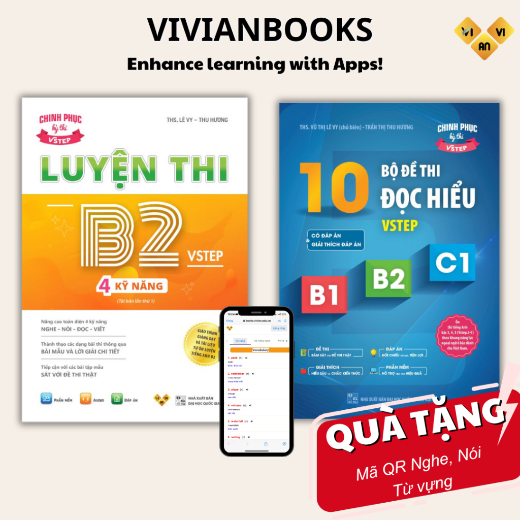 Combo of 2 B2 VSTEP Exam Preparation Books 4 VSTEP Reading ...