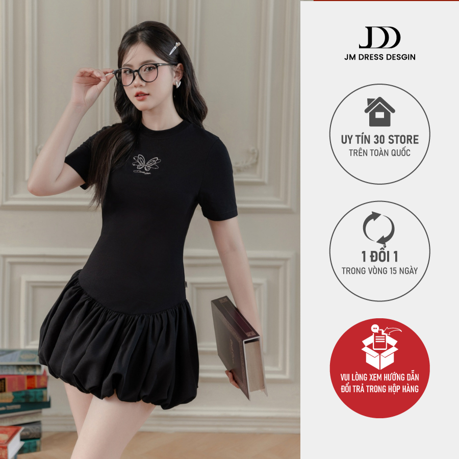 Round neck ruffle Dress with tag JDD 1S61.2406CT, luxurious squashy ...
