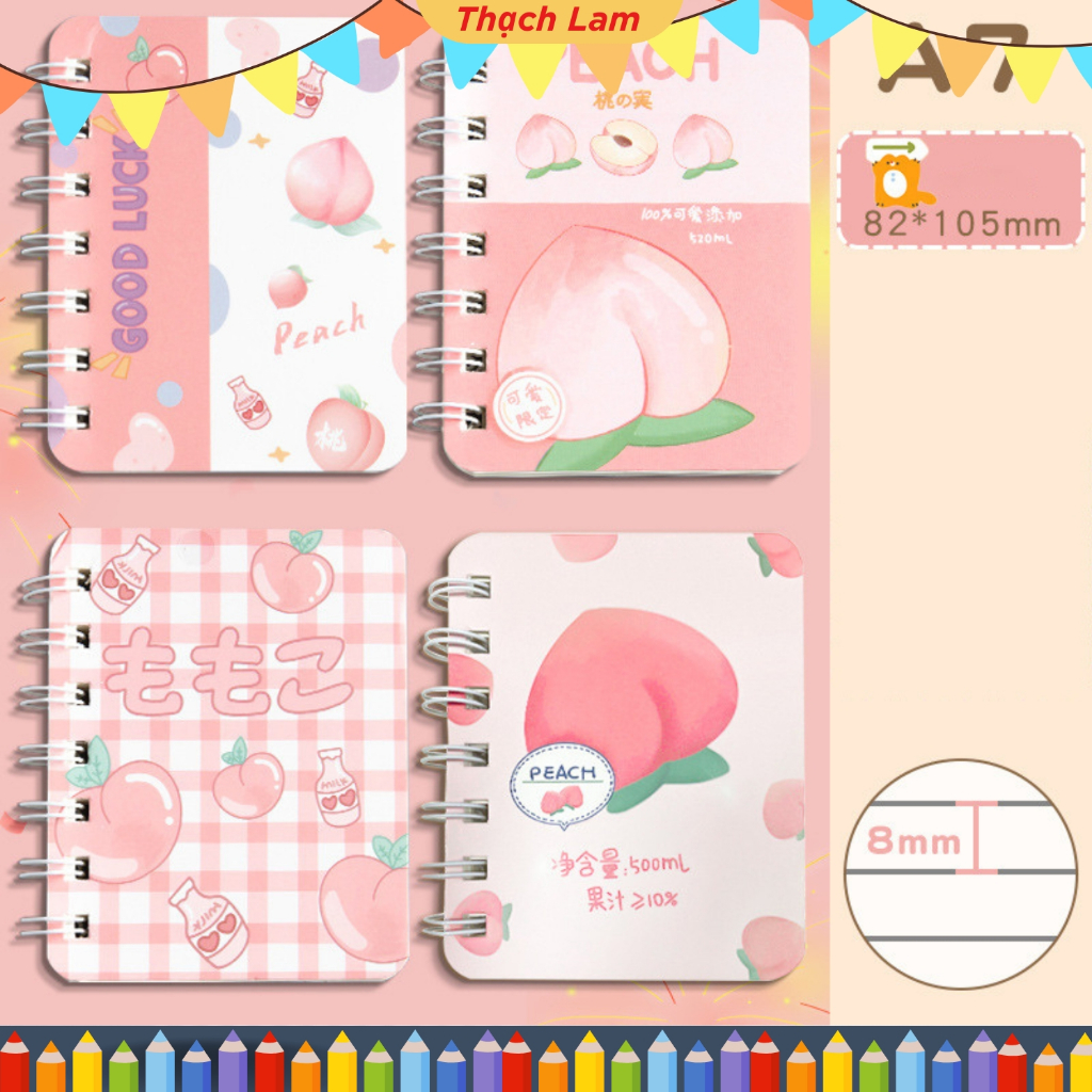 XO A7 mini spring-loaded pocket notepad notebook with many cute designs ...