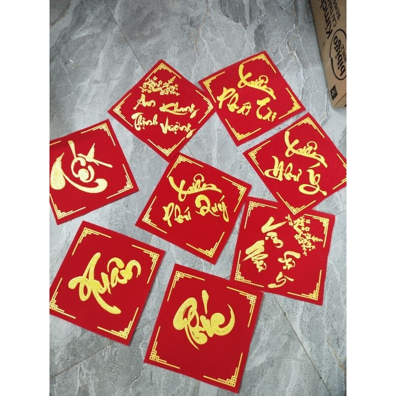 Red velvet calligraphy letters with gold letters size 18*18cm for Decor ...