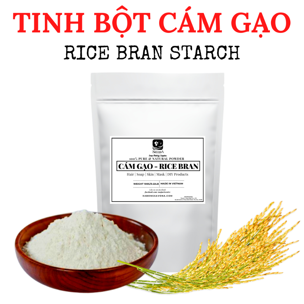 1kg 500g 100g Organic Pure Rice Bran Starch Exfoliating, Whitening ...