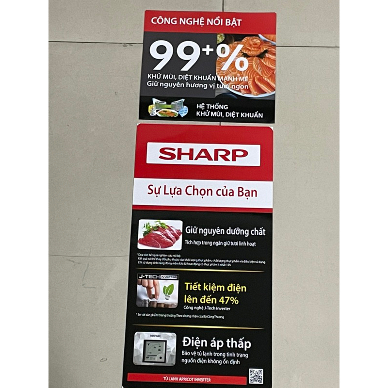 Sharp refrigerator sticker (glued with double-sided adhesive) | Shopee ...