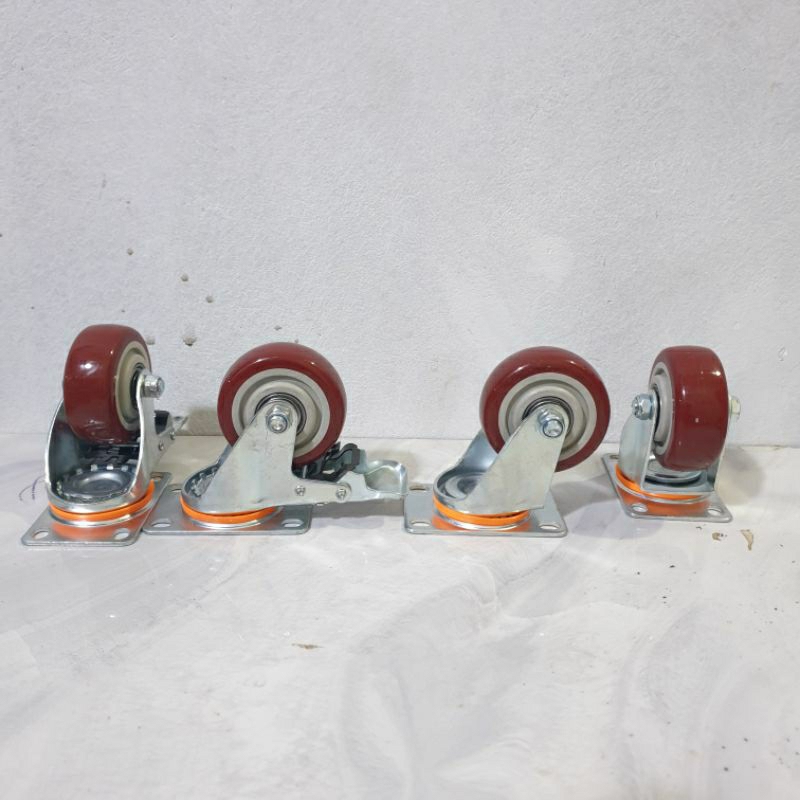 Good quality 75 plum red wheels with load capacity of 250kg | Shopee ...