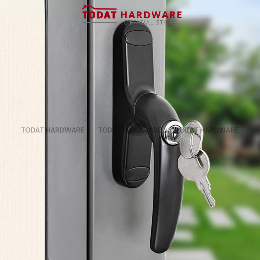 [Genuine - With KEY] KINLONG BLACK Multi-Point Handle with key, Black ...