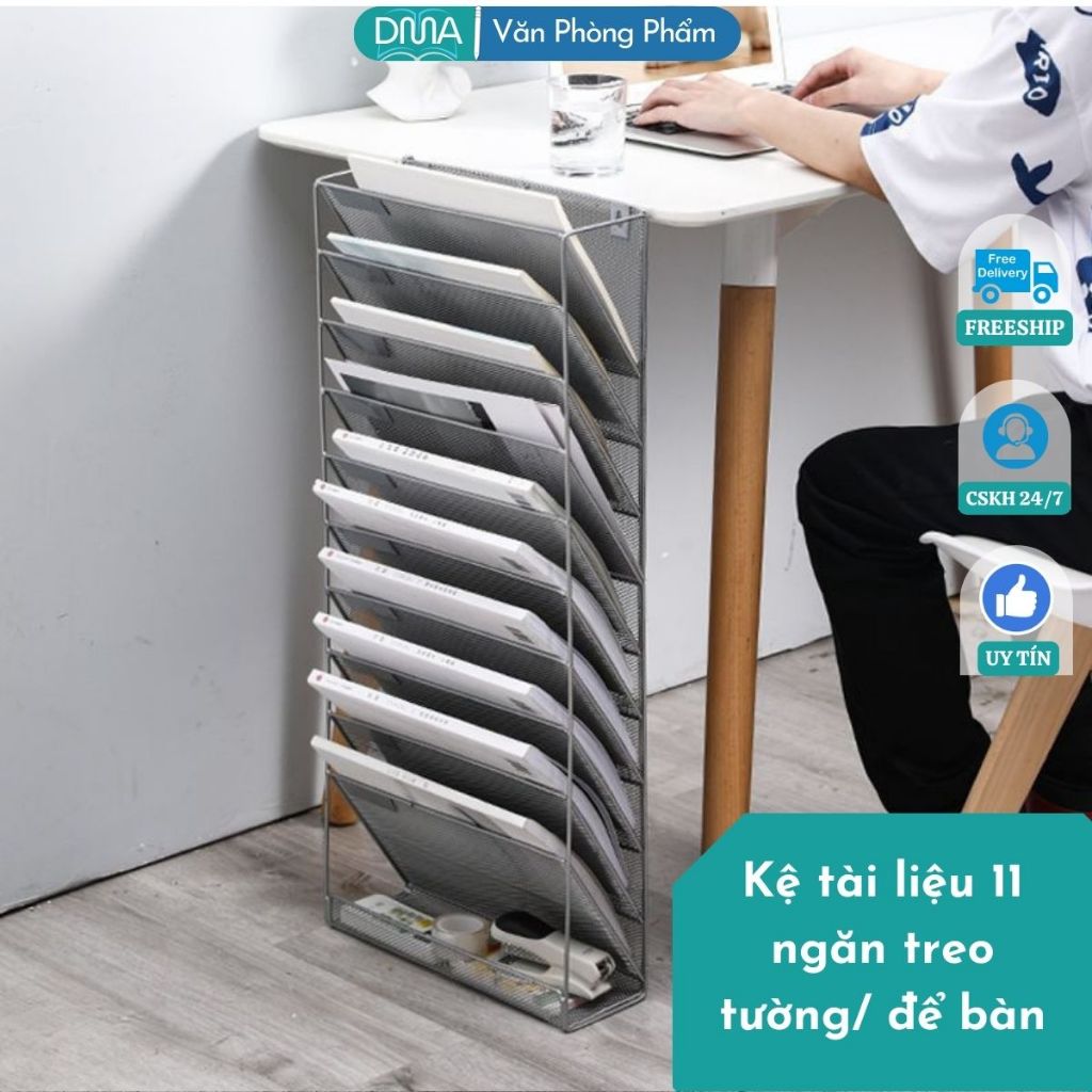 Large 11-compartment office file shelf with powder coating, wall ...