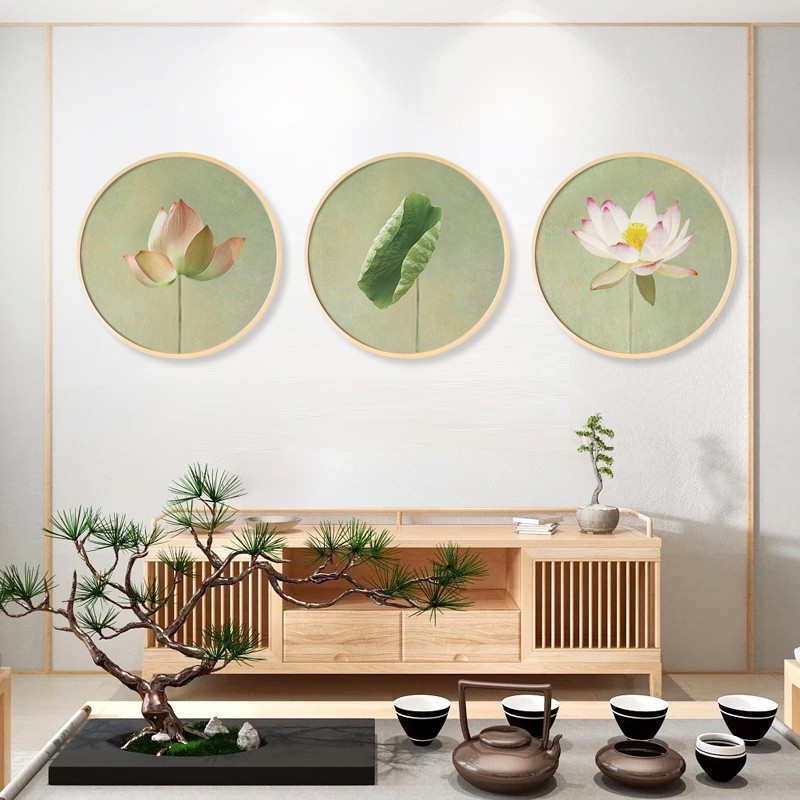 Decorative round lotus flower painting/ Many samples of high-quality ...