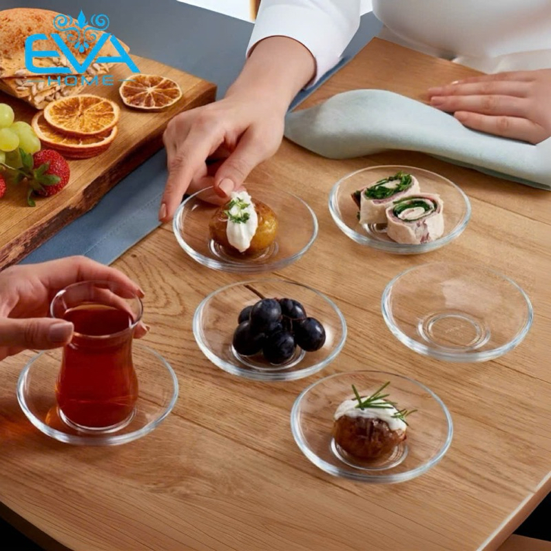 Set of 6 Glass Plates / 6 Premium Mini Glass Plate Φ 9 Cm | Shopee Malaysia