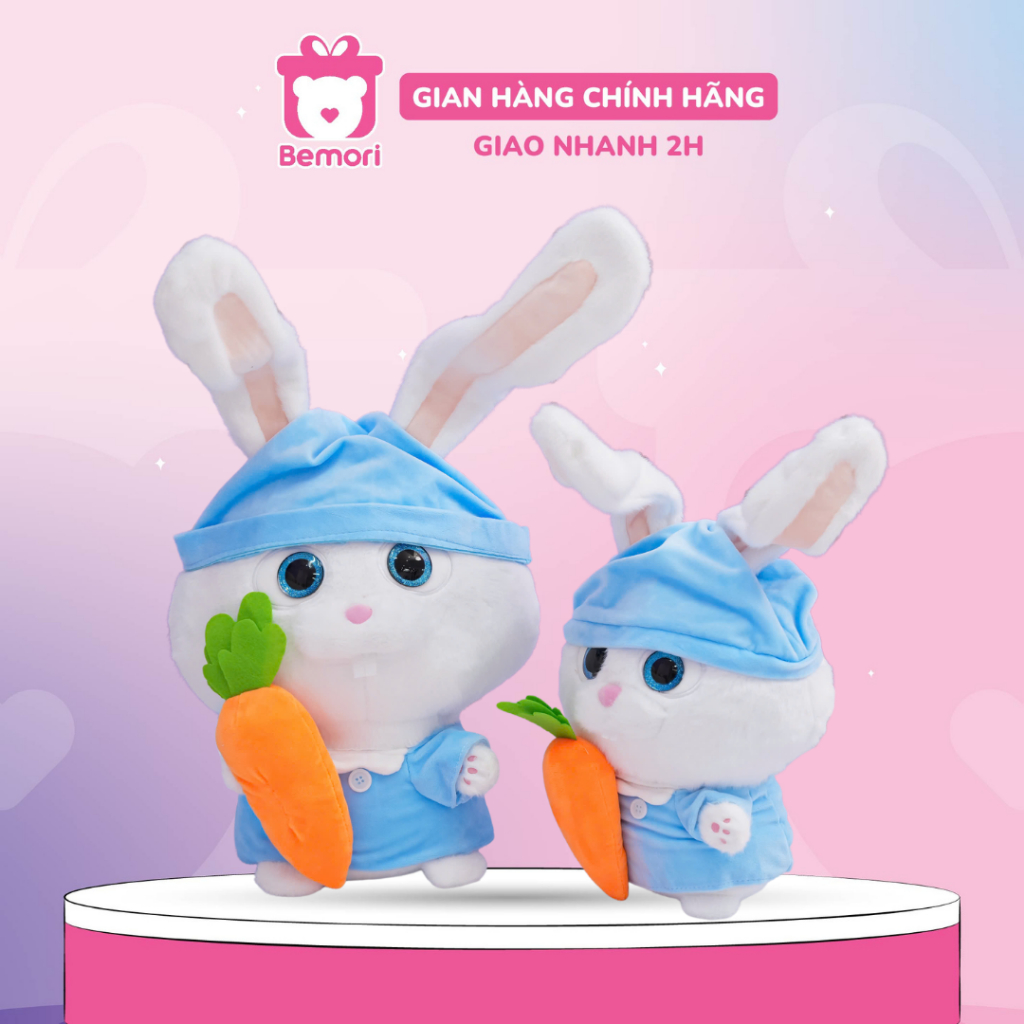 Snowball rabbit teddy bear Bemori blue set, classy rabbit stuffed ...