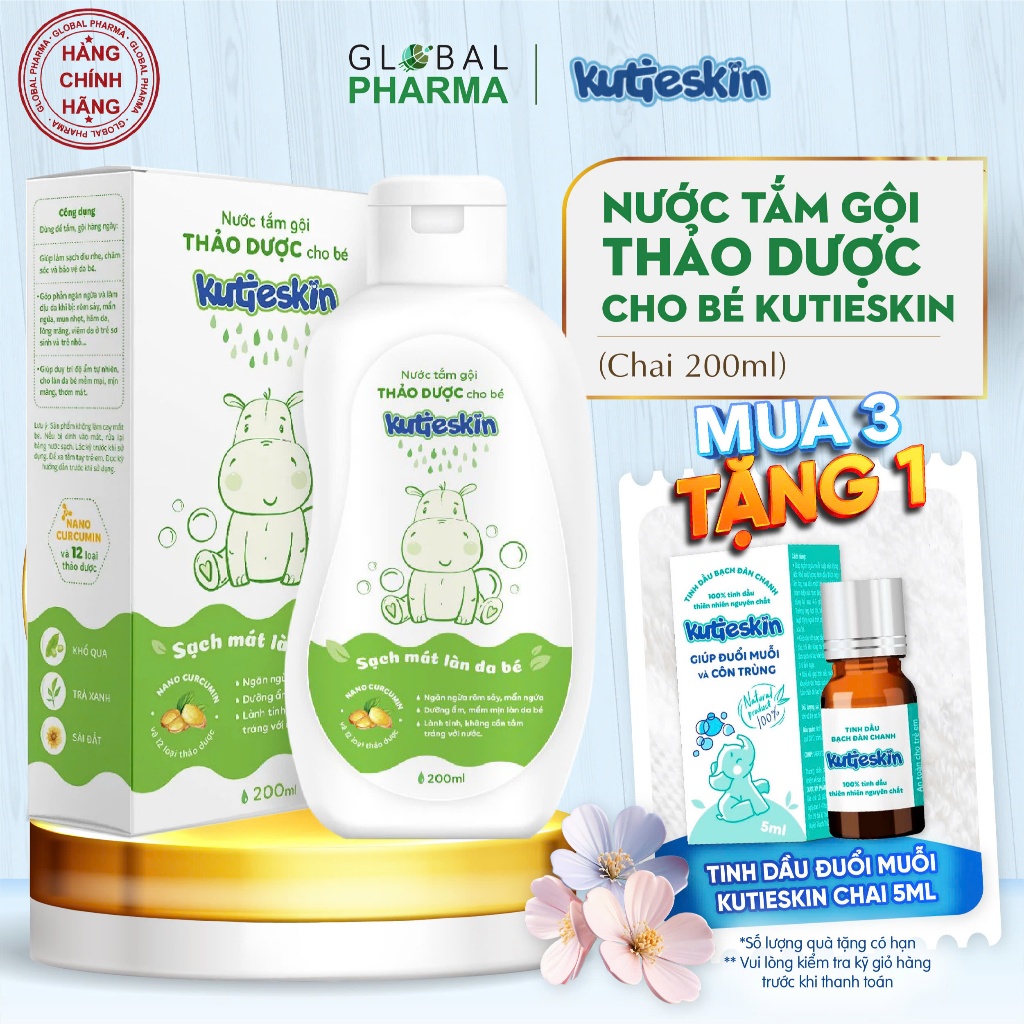 Kutieskin herbal shampoo for babies from birth - Reduces rashes, heat ...
