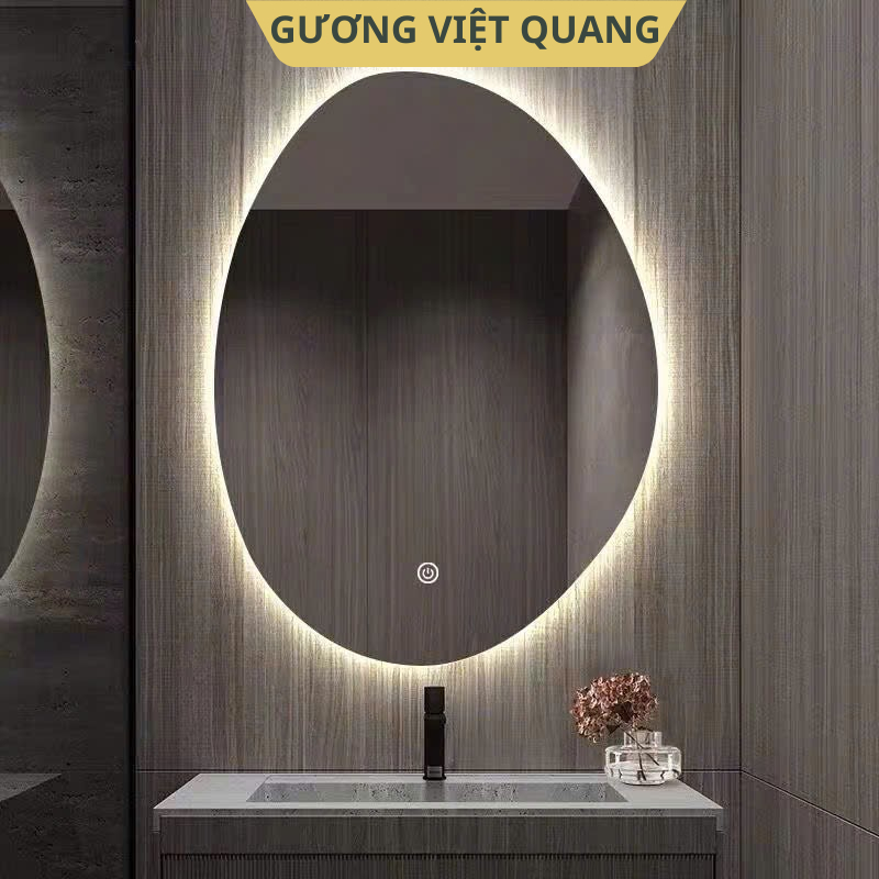 Pebble-shaped Decorative Mirror with Bright Led Belgian Mirror Embryo ...