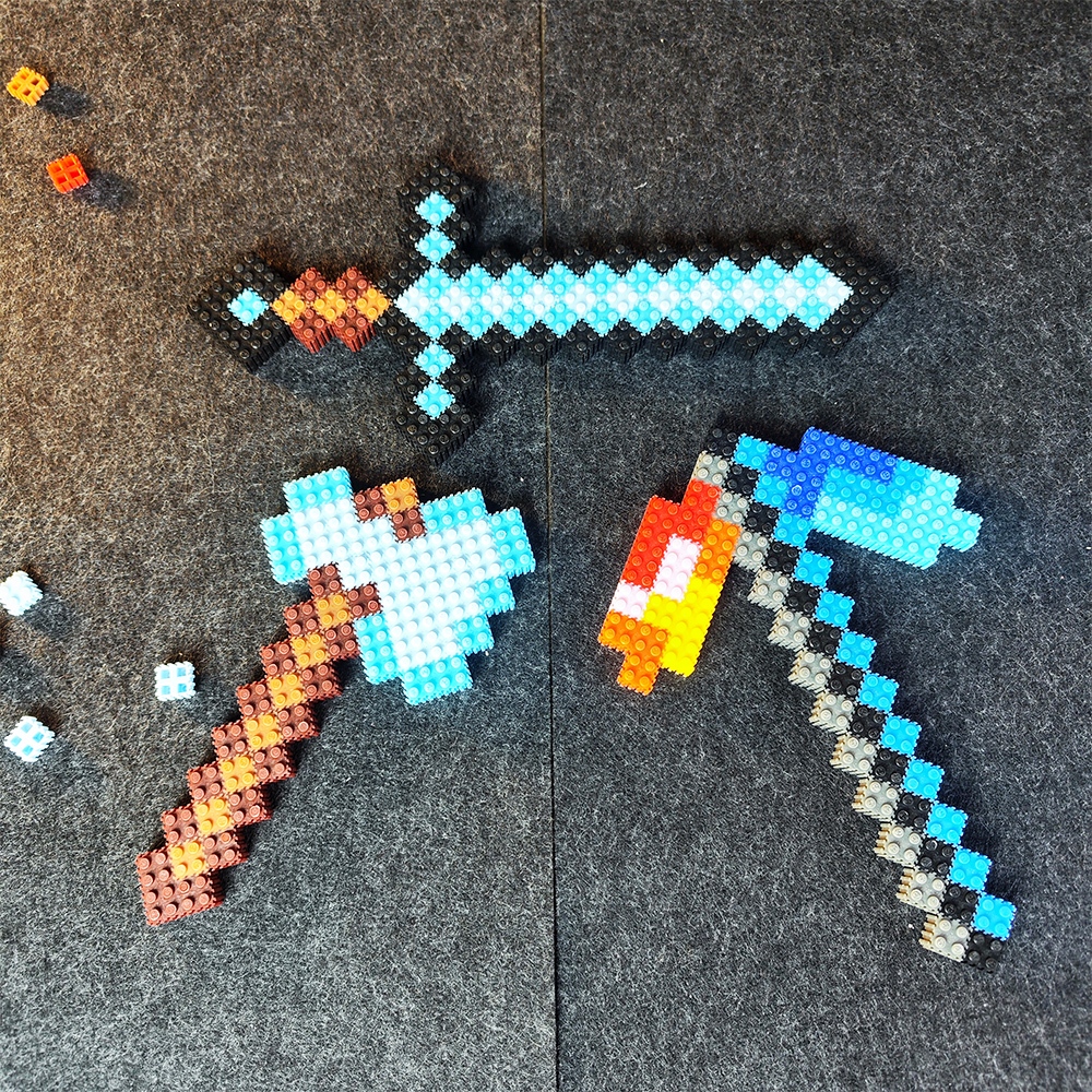 Minecraft Sword, Pickaxe, Minecraft Ax Assembly Model Set - Creative ...