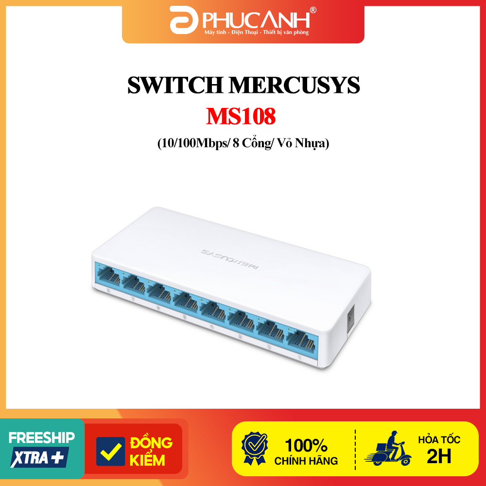 Mercusys MS108 Switch (10/100Mbps/ 8 Ports/ Plastic Case) | Shopee Malaysia