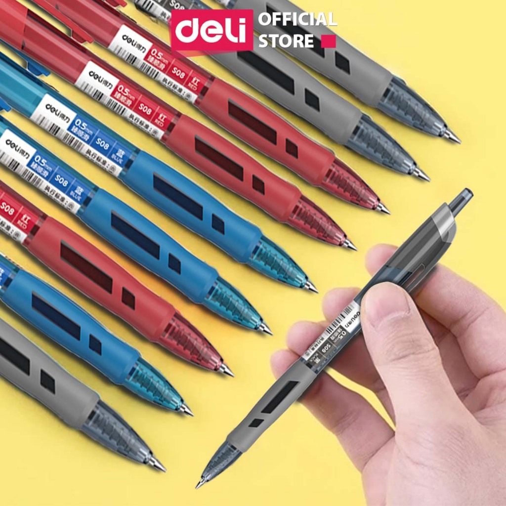 Deli Ballpoint Gel Pen with Blue/Black/Red Ink for Office Students 0 ...