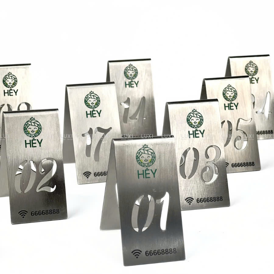 Hcm l REVERSE V-SHAPED TABLE CARD IN Stainless Steel, STAINLESS STEEL ...