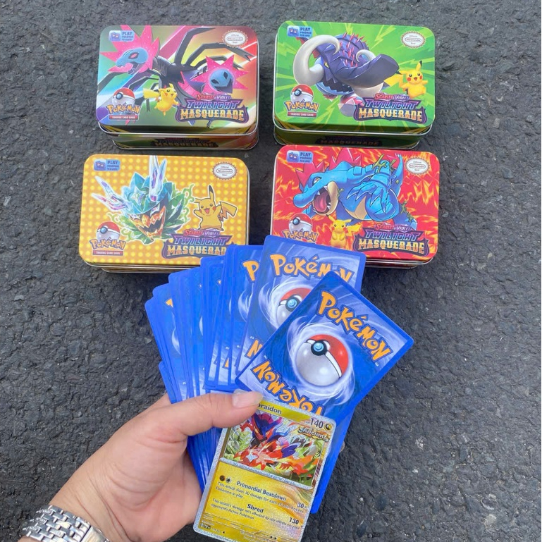 Pokemon Cards Iron Box With 42 Cards With 1 Vip Card Children's Toys ...
