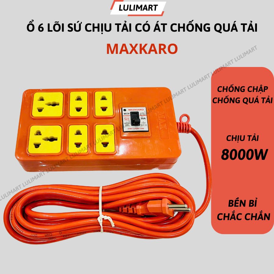 6-hole ceramic core electrical outlet with anti-short circuit breaker ...