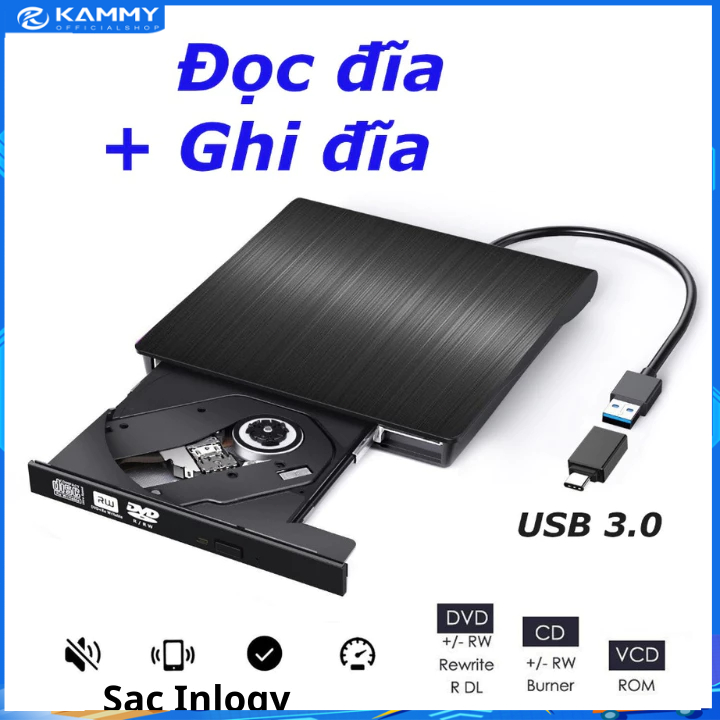 HCM/24H】Detachable external CD DVD reader via USB 3.0 port for laptops ...