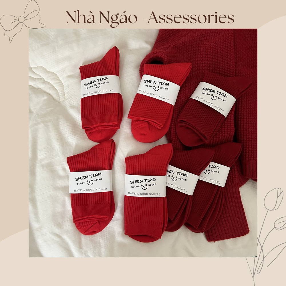 Red ribbed men's/women's socks | Shopee Malaysia