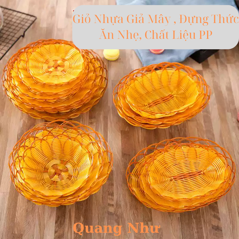 Faux Rattan Plastic Baskets, Handmade Rattan Style Plates, Available in ...