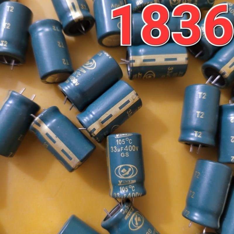 Capacitor 33uf 400v short pin capacitor (price for 1 piece) | Shopee ...