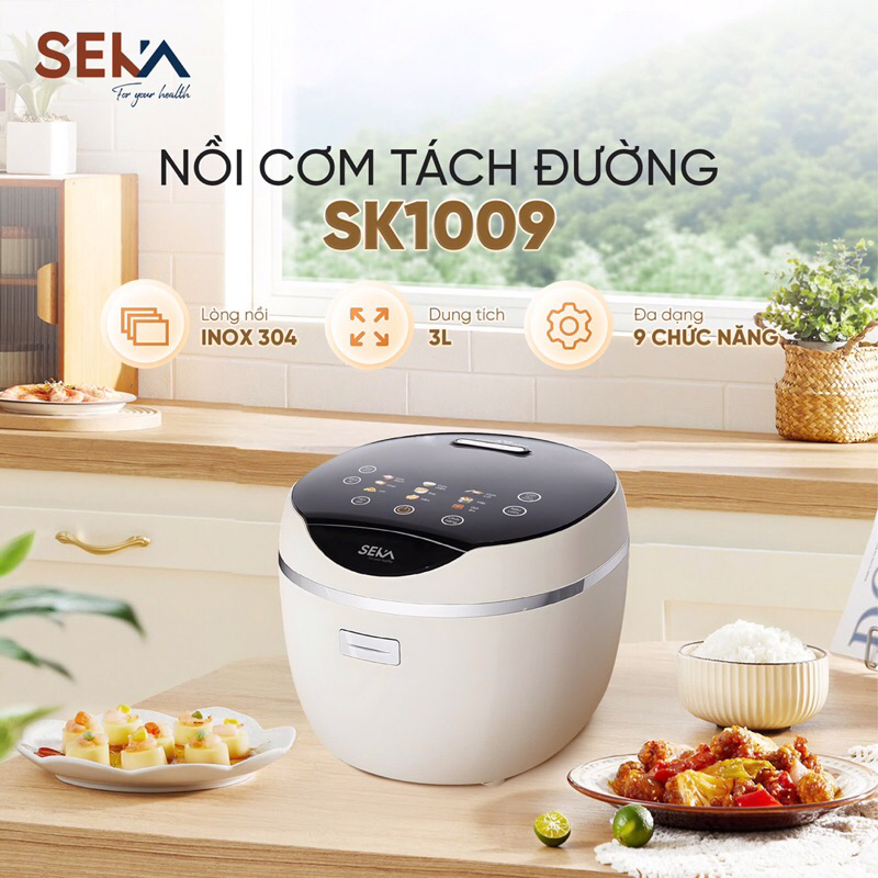 Seka SK1009 Rice Cooker, 304 Stainless Steel Pot Core, Non-Stick, 3L ...
