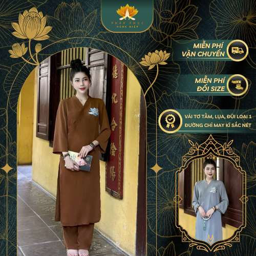 Buddhist Ao Dai for Going to the Temple, Dharma Robe for Buddhists ...