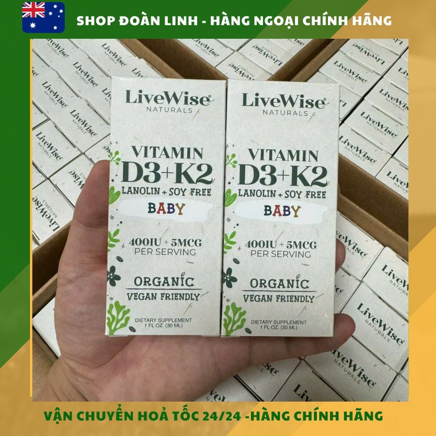 Livewise Naturals Vegan Vitamin D3K2 NEW MODEL - USA - Box of 30 ml ...