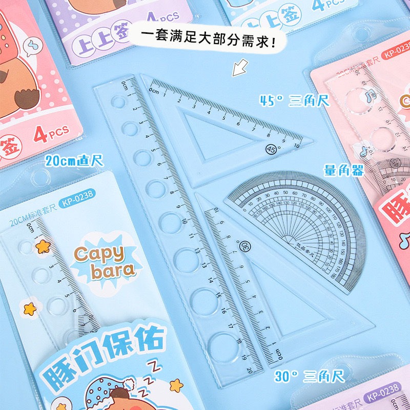 Ruler set, Ruler - Eke 3D Capybara with many lovely patterns | Shopee ...