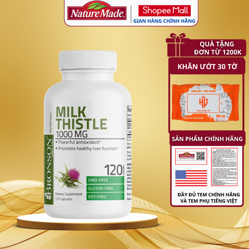 Bronson Milk Thistle vegan liver detox 1000mg box of 120 tablets ...