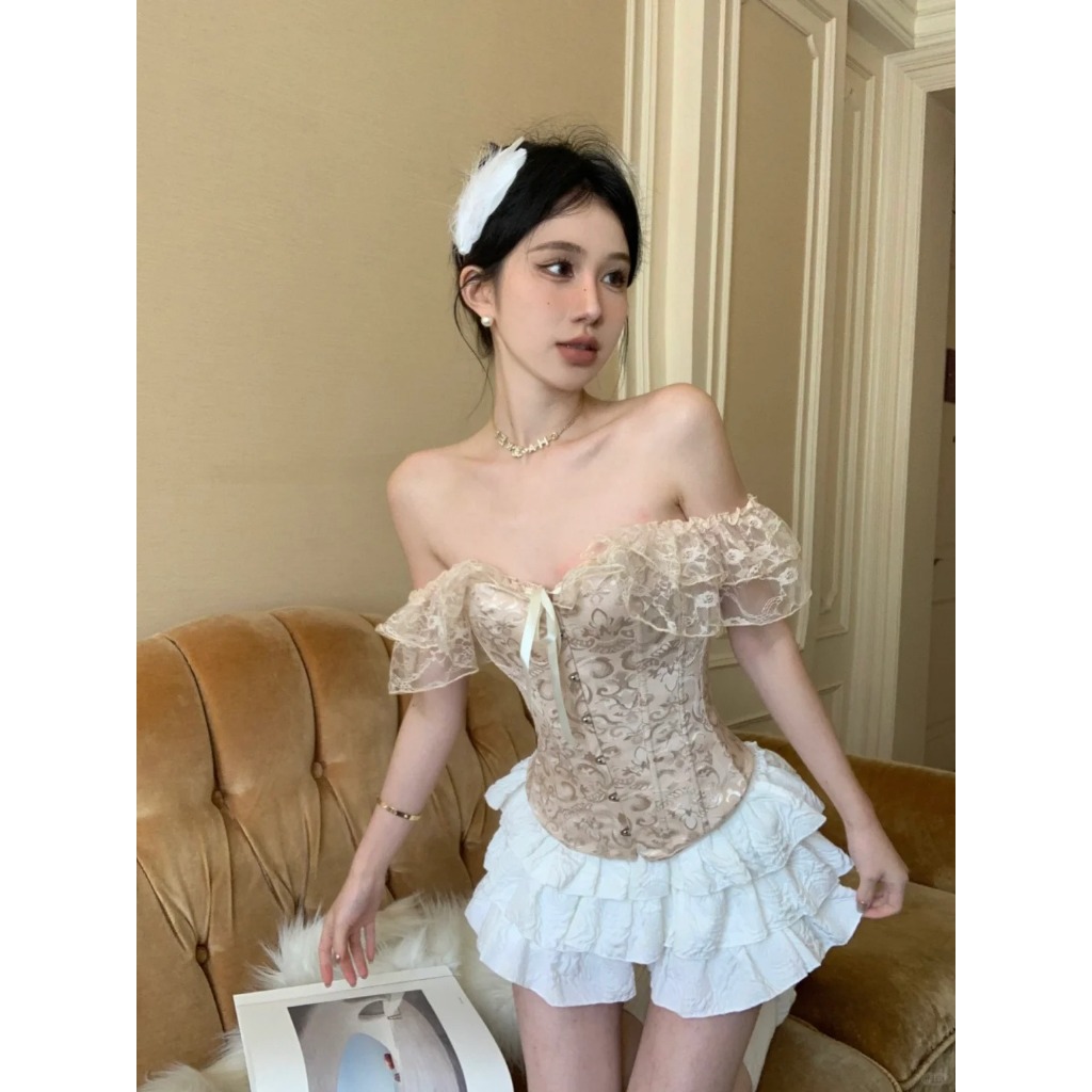 CORSET STORY - Lady's off-the-shoulder dress Set, corset top with tight  waist and princess flared skirt Off Shoulder Dress Fit Flare Dress Mini  Dress | Shopee Malaysia