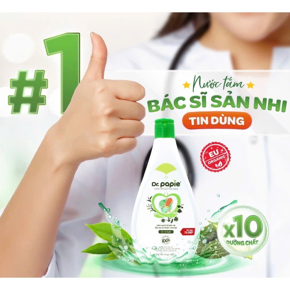 Dr.papie Herbal Bath and Shampoo Reduces Itching, Heat Rashes, Cleans ...