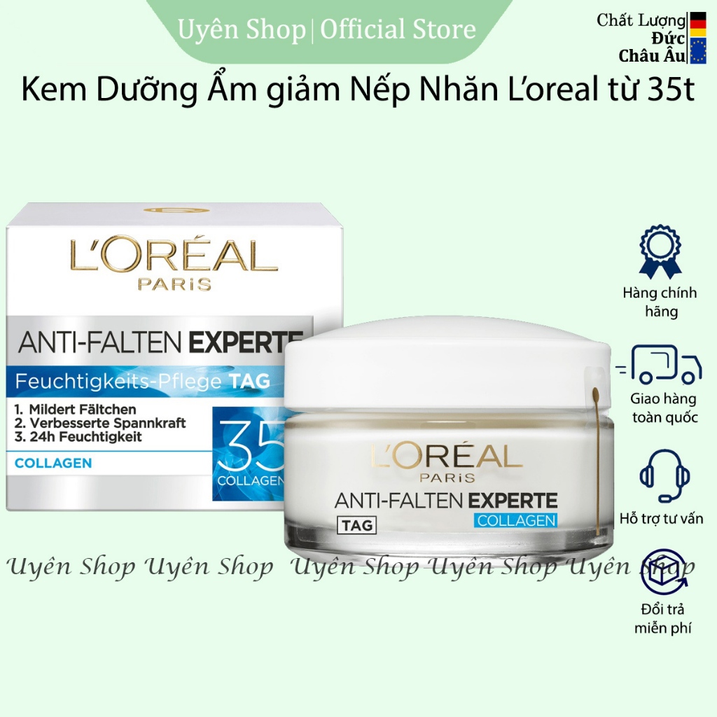 L'ORÉAL Active Anti-Falten Collagen Creme 50 Ml – Für Haut Ab 35, Mit Kollagen-Boost