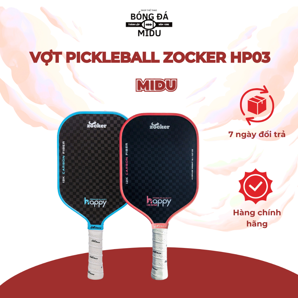 Zocker HP03 Pickleball Racket - Carbon Fiber - Premium Line - Free Case ...