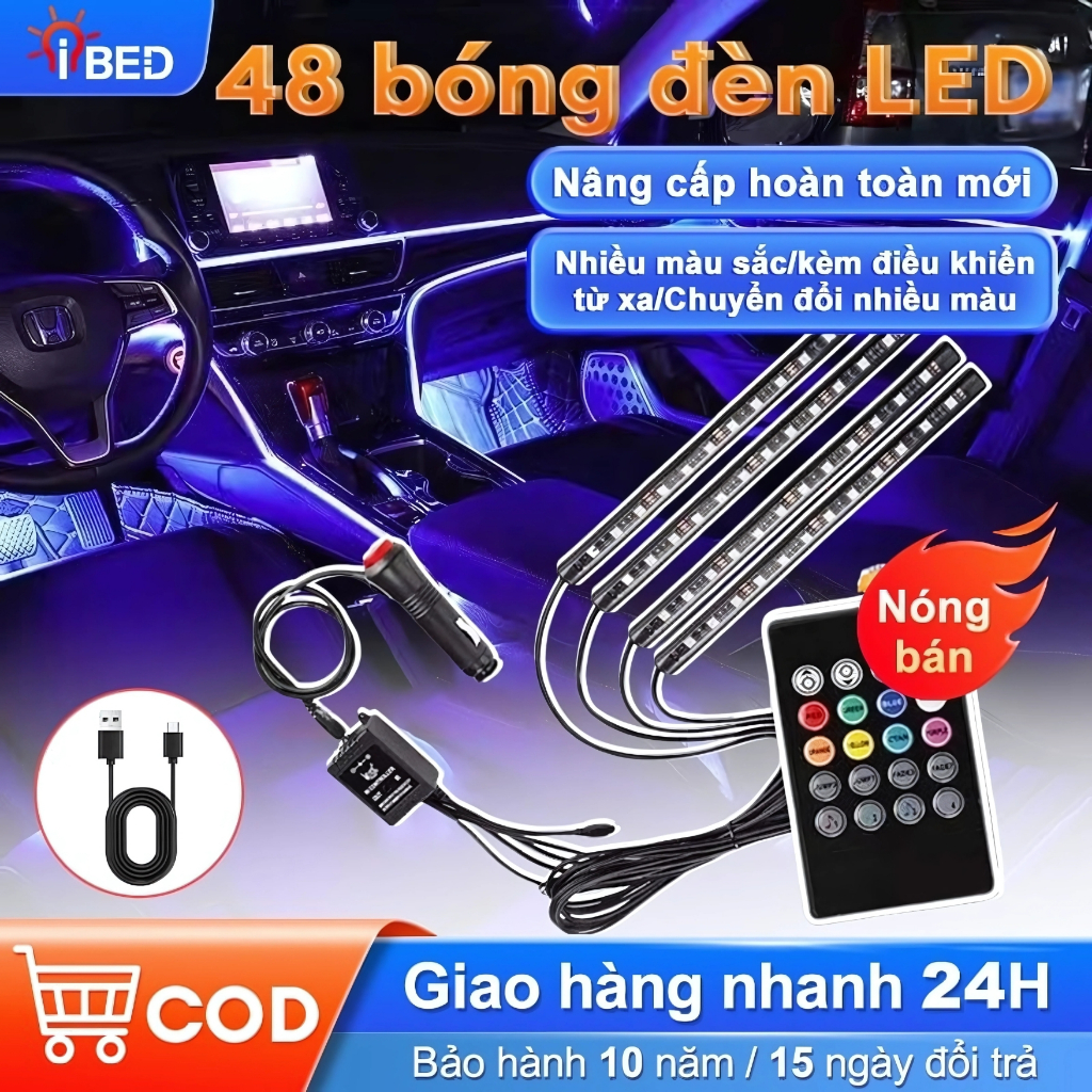 Led lights under the car interior seats flash with luxurious music ...