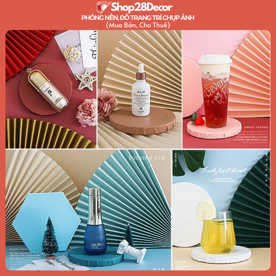 Paper fans (Multiple colors) product photography accessories | Shopee ...