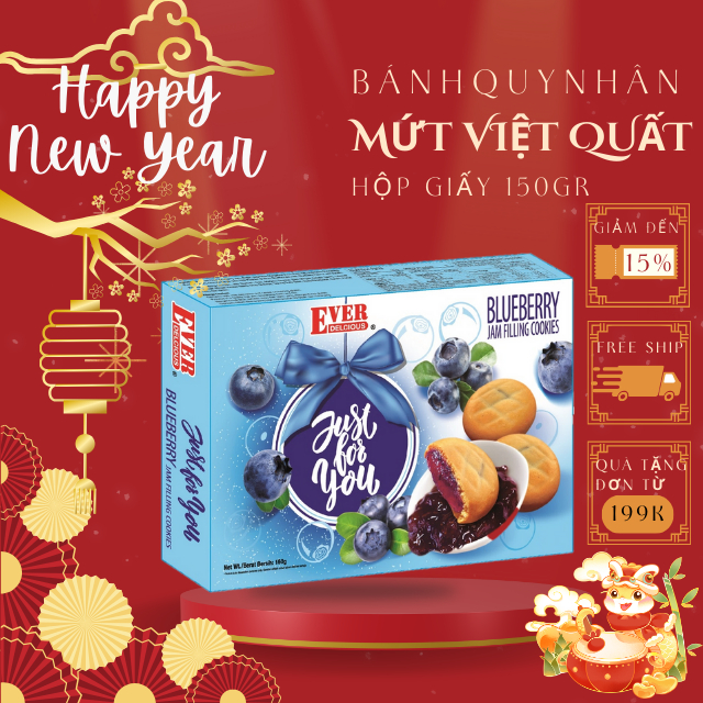 Blueberry Jam Filled Cookies. Ever Paper Box 150gr. Delicious, Soft ...