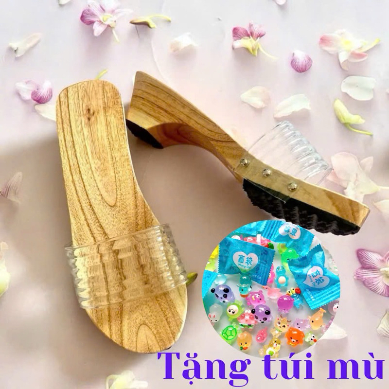 [Free Blind bag] 5-inch wooden clogs with high heel straps | Shopee ...